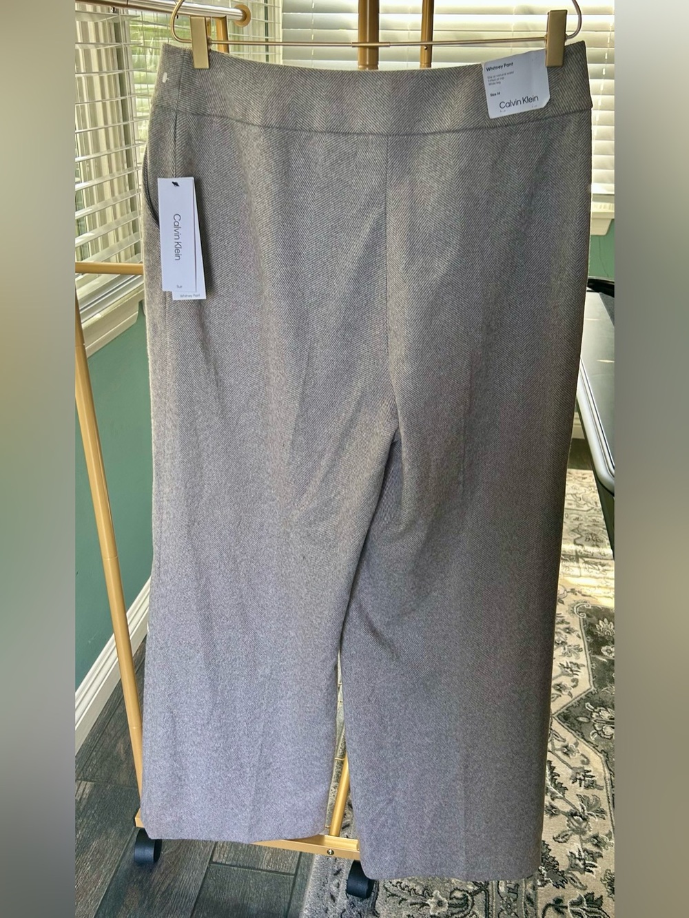 Calvin Klein Women's Gray Wide-Leg Pants $109 retail NWT size 14